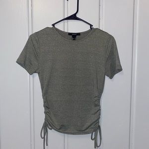 Grey side tie shirt